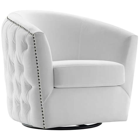 Swivel Performance Velvet Armchair, White - Walmart.com - Walmart.com