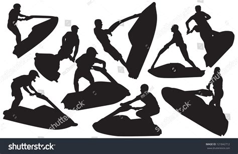 Vector Jet Ski Silhouette Stock Vector (Royalty Free) 121842712 ...