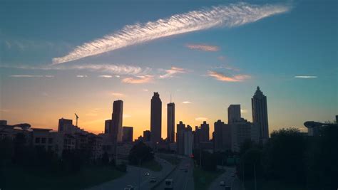 City of Atlanta Skyline Sunset Stock Footage Video (100% Royalty-free ...