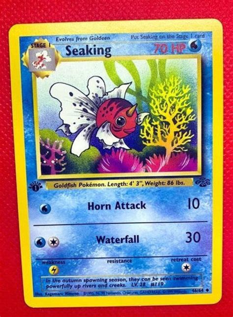 Seaking 1st EDITION Jungle 1999 Vintage Pokemon Card 46/64 19 - Etsy UK