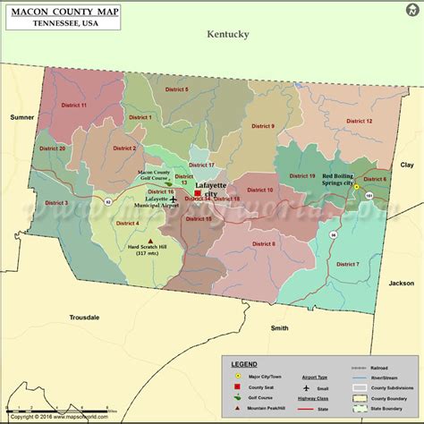 Macon County Map, TN | Map of Macon County Tennessee