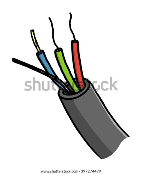 Electric Cable Wire Cartoon Vector Illustration Stock Vector (Royalty ...