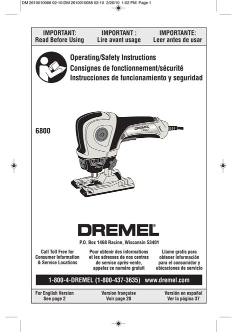 DREMEL 6800 OPERATING/SAFETY INSTRUCTIONS MANUAL Pdf Download | ManualsLib