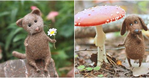 An Artist Makes Tiny Felt Animal Sculptures, And They're Just Too Cute