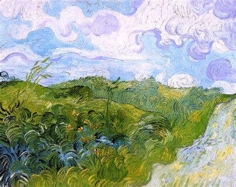 Green Wheat Fields by Vincent Van Gogh - Hand Painted Oil Painting ...