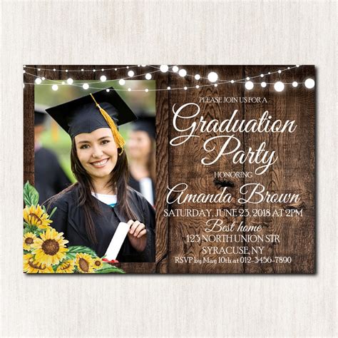 Sunflowers Graduation Party invitation Class of 2020 party | Etsy