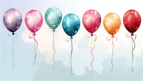 Premium Photo | Set of watercolor balloons isolated on white hand drawn greeting element ...