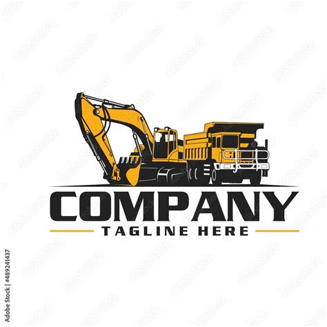 dump truck and excavator logo Stock Vector | Adobe Stock