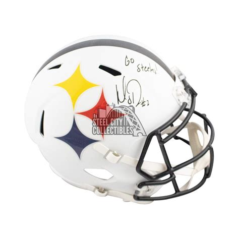 Mason Rudolph Go Steelers Autographed Steelers AMP Full-Size Football ...