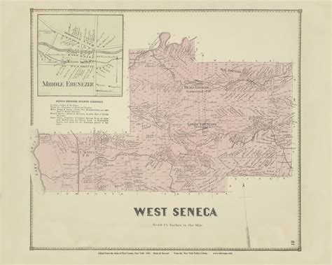 West Seneca 1866 New York Erie Co Atlas Old Town Map | Etsy