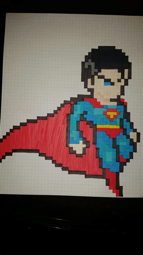 Superman pixel art | Dibujos en cuadricula, Dibujos pixelados, Punto de cruz de pokemon