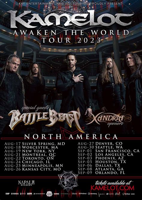 The-O Network - Kamelot/Battle Beast/Xandria North America Tour 2023 ...