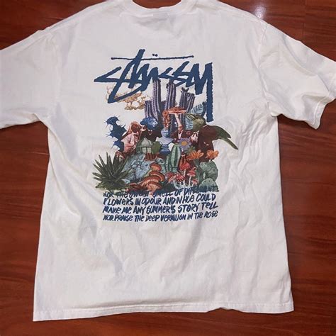 Stussy White Graphic Shirt (Size XL) Come with... - Depop