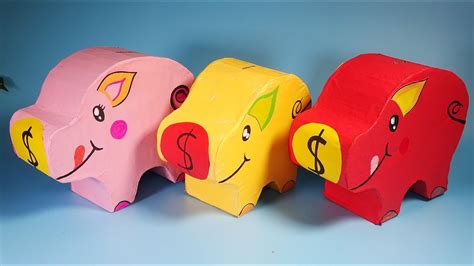 How To Make a Cute piggy bank with Cardboard | DIY Cute Piggy Bank - YouTube