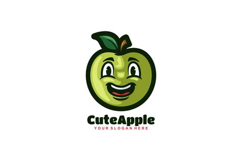 cute apple face vector template logo design By GraphicHouse | TheHungryJPEG