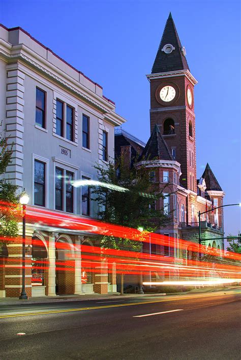 Fayetteville Arkansas Skyline at Night Photograph by Gregory Ballos - Fine Art America