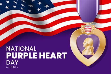 Purple heart day medal with US flag background, National Purple Heart Day - August 7th 27206044 ...