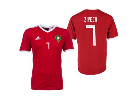 Morocco National Soccer 2018 World Cup Red #7 Hakim Ziyech Replica Jersey