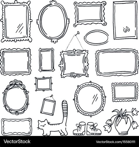 Free hand drawing of picture frames Royalty Free Vector