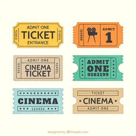 Premium Vector | Retro cinema tickets | Cinema ticket, Ticket design ...