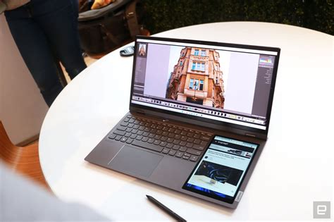 Lenovo's ultrawide 17-inch laptop has an 8-inch screen next to the keyboard | Engadget