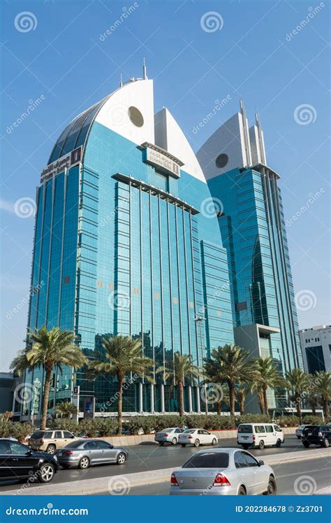 Twin Building of Alinma Bank with Symbol of Fish, Landmark of Riyadh, Saudi Arabia Editorial ...