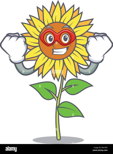 Super hero sunflower character cartoon style Stock Vector Image & Art ...