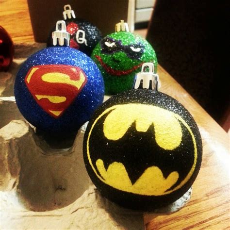 Batman and Superman Christmas Ornaments