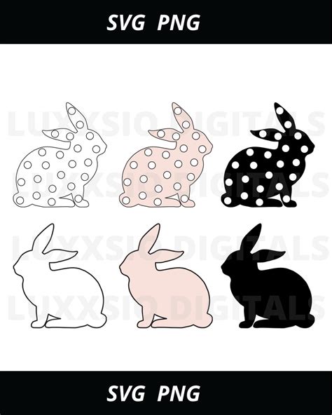 Bunny Silhouette Svg, Cute Bunny Svg, Bunny Outline Svg, Digital Files ...