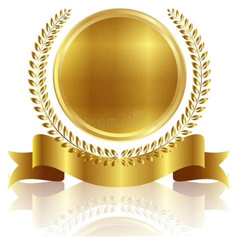 Medal ribbon frame stock illustration | Golden logo design, Gold design ...