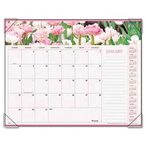 At-A-Glance 89805 Panoramic Floral Monthly Desk Pad Calendar 22 x 17 ...