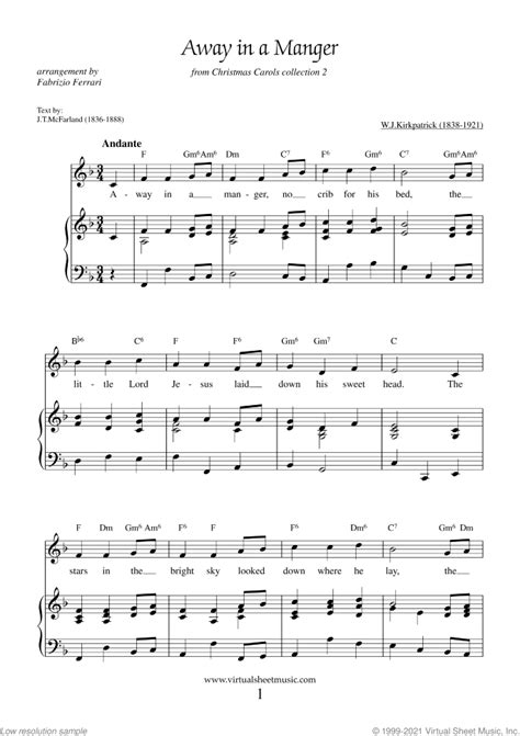 Free Away in a Manger sheet music for piano, voice or other instruments