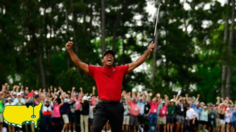 Tiger Woods Final Putt and Celebration at the 2019 Masters Tournament ...