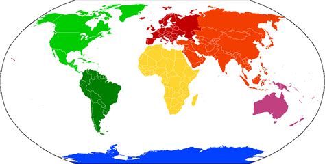 World Map Color Coded Continent - United States Map
