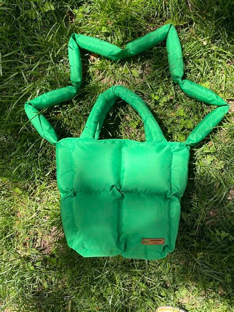 Puffer Bag Puffer Tote Bag Handmade Green Puffer Bag Pillow - Etsy