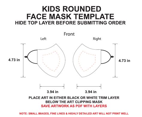 Kids Rounded Face Mask Template Download Printable PDF | Templateroller