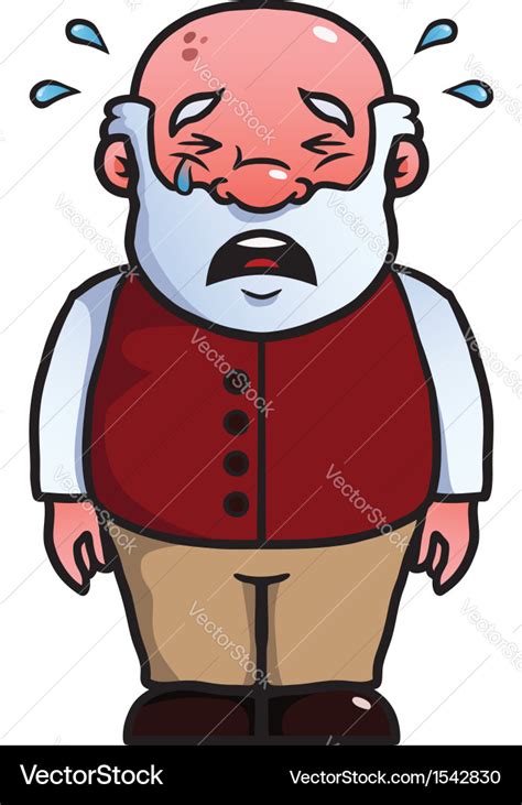 Old man crying Royalty Free Vector Image - VectorStock