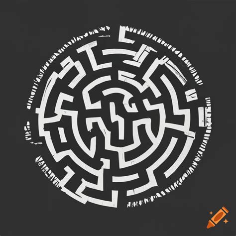 Expressionistic logo design with labyrinth pattern