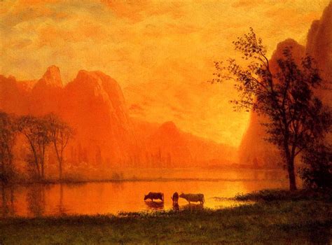 “Sundown at Yosemite”, Albert Bierstadt, 1863, oil on canvas. Bierstadt ...