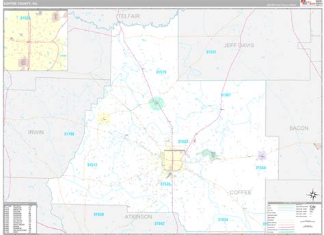 Wall Maps of Coffee County Georgia - marketmaps.com