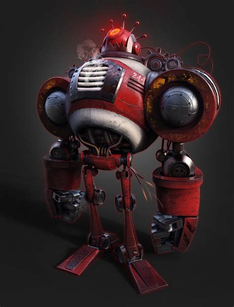 Red robot, Guo Shuai on ArtStation at https://www.artstation.com ...