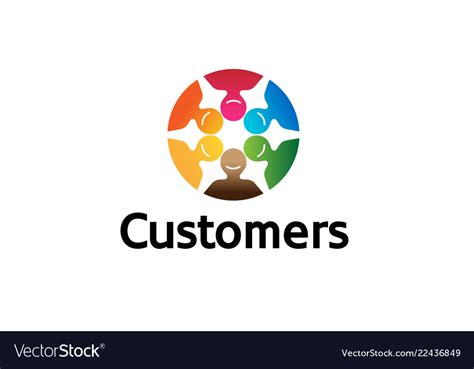 Creative colorful crowd logo symbol design Vector Image