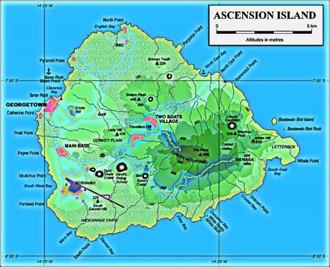 Ascension island Map and Ascension island Satellite Images