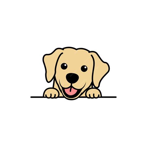 Premium Vector | Cute labrador retriever puppy cartoon vector illustration