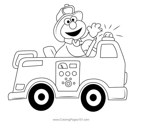 Elmo Fire Truck Coloring Page for Kids - Free Elmo Printable Coloring Pages Online for Kids ...