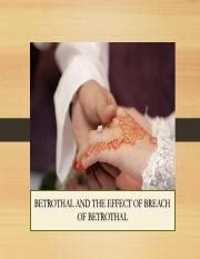 2. BETROTHAL & BREACH OF BETROTHAL CONTRACT I.pdf - Betrothal and breach of betrothal contract ...