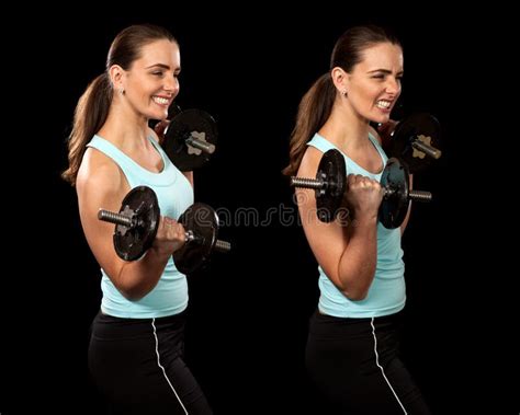 Bicep Curl stock photo. Image of strained, adult, woman - 30584746