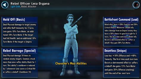 Reality Skewed Gamers: Rebel Officer Leia Organa New Character Abilities #swgoh