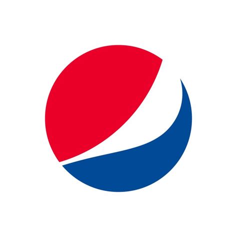 the pepsi logo is shown in red, white, and blue on a white background