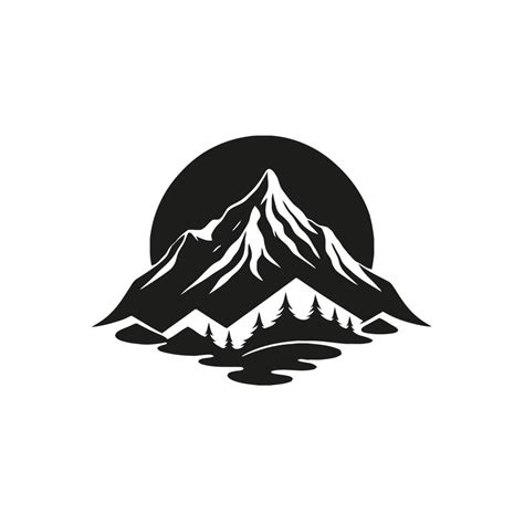 Mountain black and white logo design vector, nature landscape adventure 16471571 Vector Art at ...